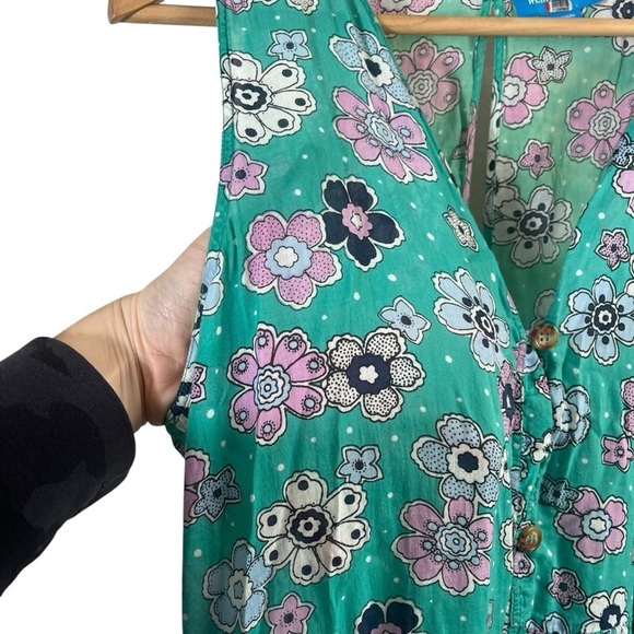 M.I.H. JEANS Leia Floral Cotton Gauze Sleeveless Button Down Midi Dress - Picture 9 of 14